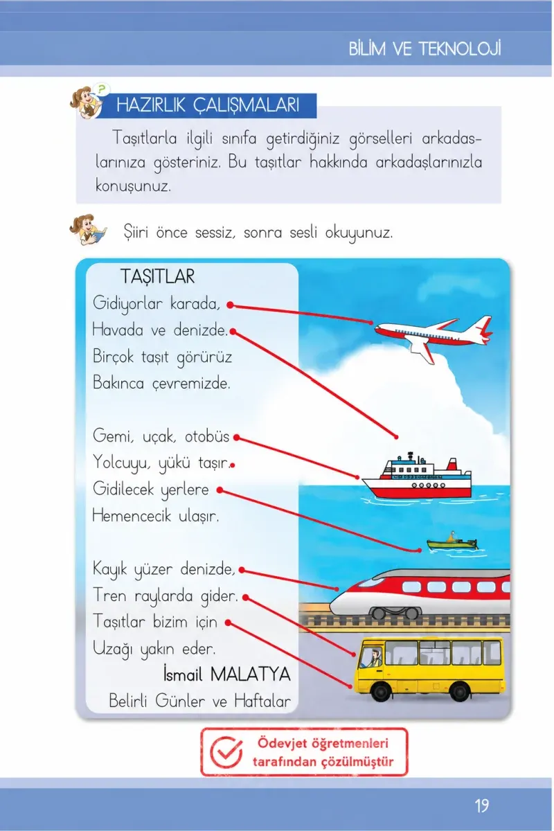 1. Sınıf Türkçe Ders Kitabı Cevapları İlke Yayınları Sayfa 19 Çözüm Görseli