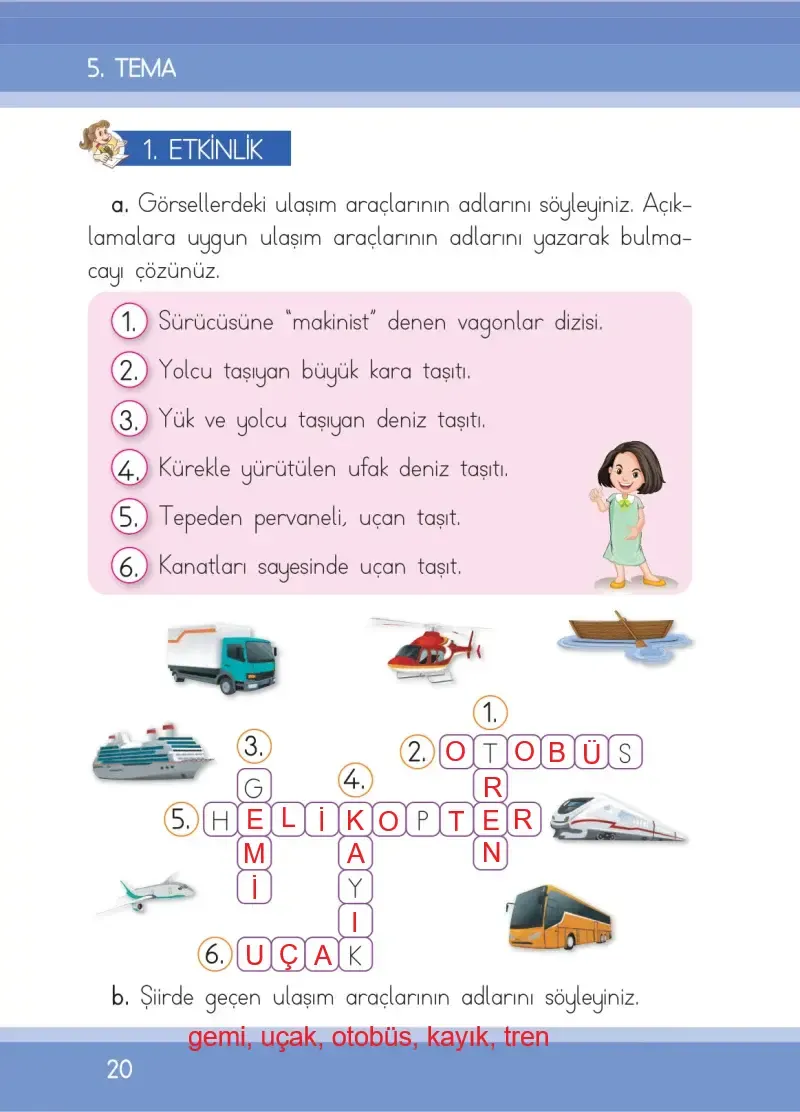 1. Sınıf Türkçe Ders Kitabı Cevapları İlke Yayınları Sayfa 20 Çözüm Görseli