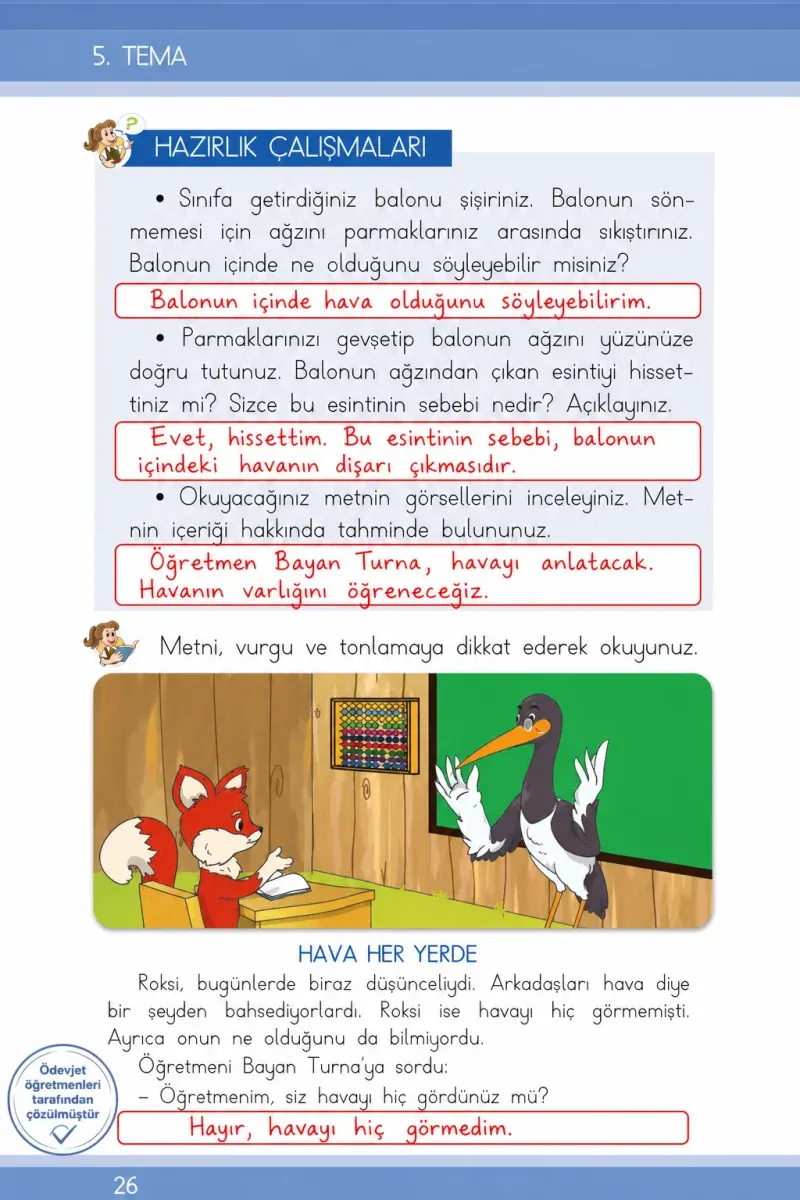 1. Sınıf Türkçe Ders Kitabı Cevapları İlke Yayınları Sayfa 26 Çözüm Görseli