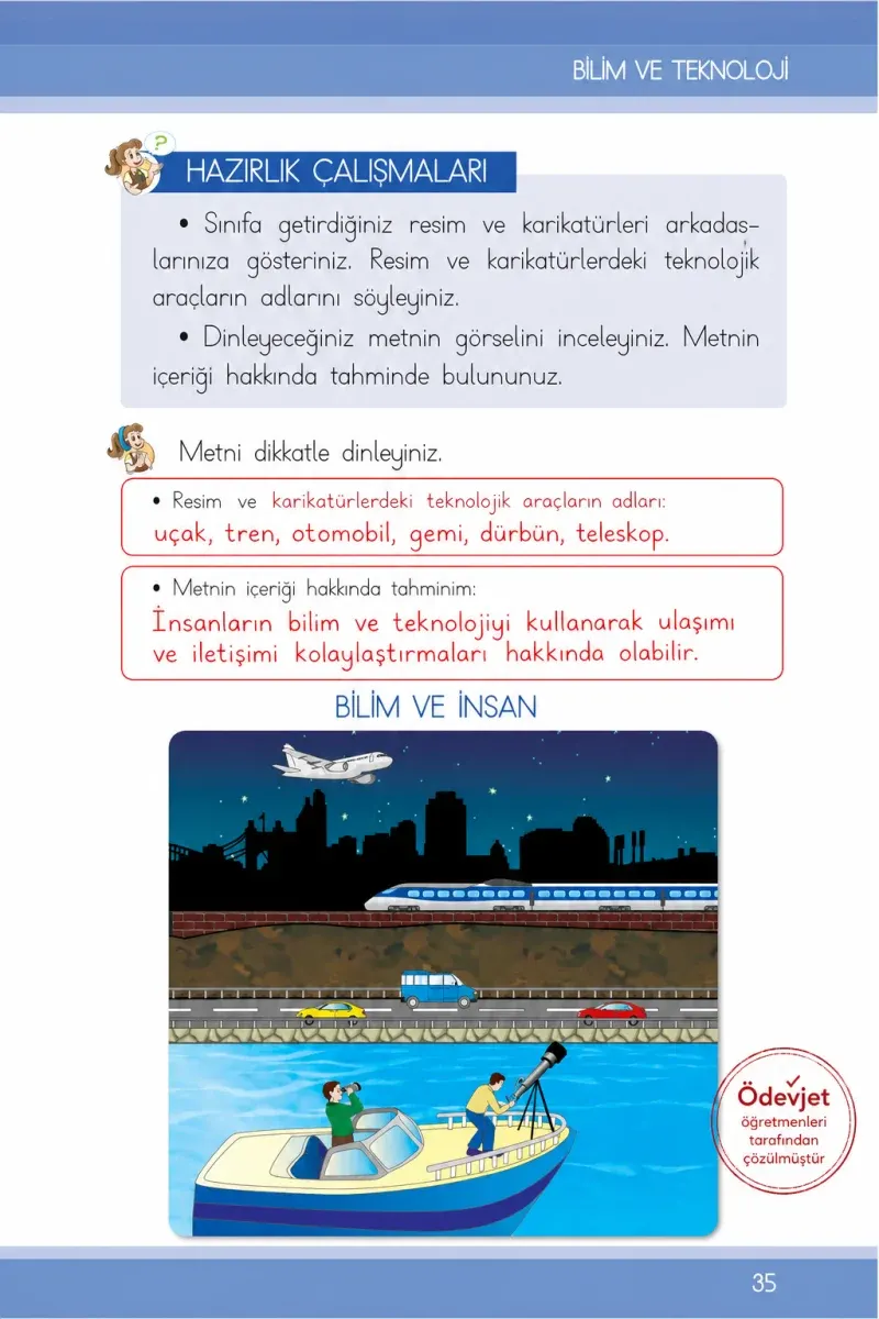 1. Sınıf Türkçe Ders Kitabı Cevapları İlke Yayınları Sayfa 35 Çözüm Görseli