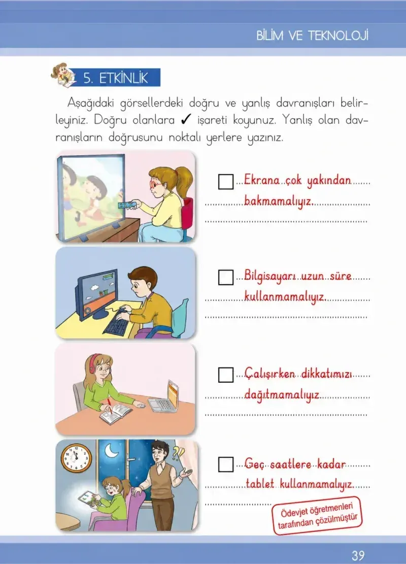 1. Sınıf Türkçe Ders Kitabı Cevapları İlke Yayınları Sayfa 39 Çözüm Görseli