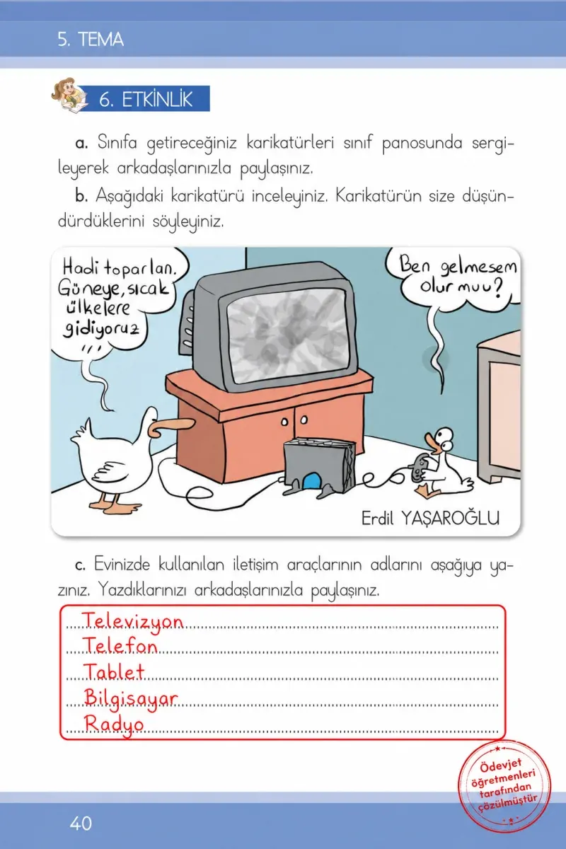 1. Sınıf Türkçe Ders Kitabı Cevapları İlke Yayınları Sayfa 40 Çözüm Görseli