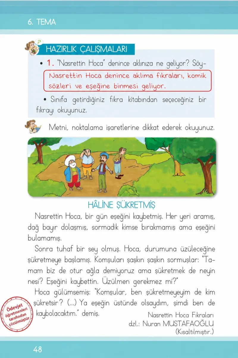 1. Sınıf Türkçe Ders Kitabı Cevapları İlke Yayınları Sayfa 48 Çözüm Görseli