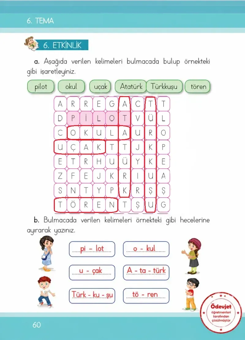 1. Sınıf Türkçe Ders Kitabı Cevapları İlke Yayınları Sayfa 60 Çözüm Görseli