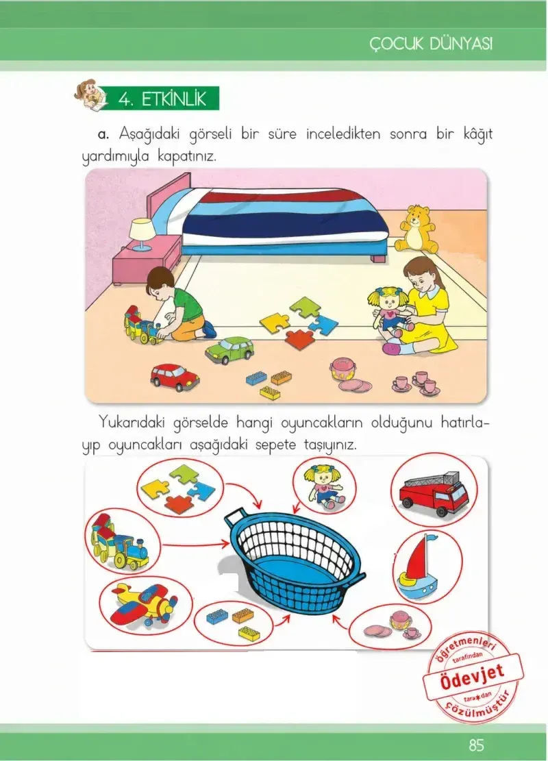 1. Sınıf Türkçe Ders Kitabı Cevapları İlke Yayınları Sayfa 85 Çözüm Görseli