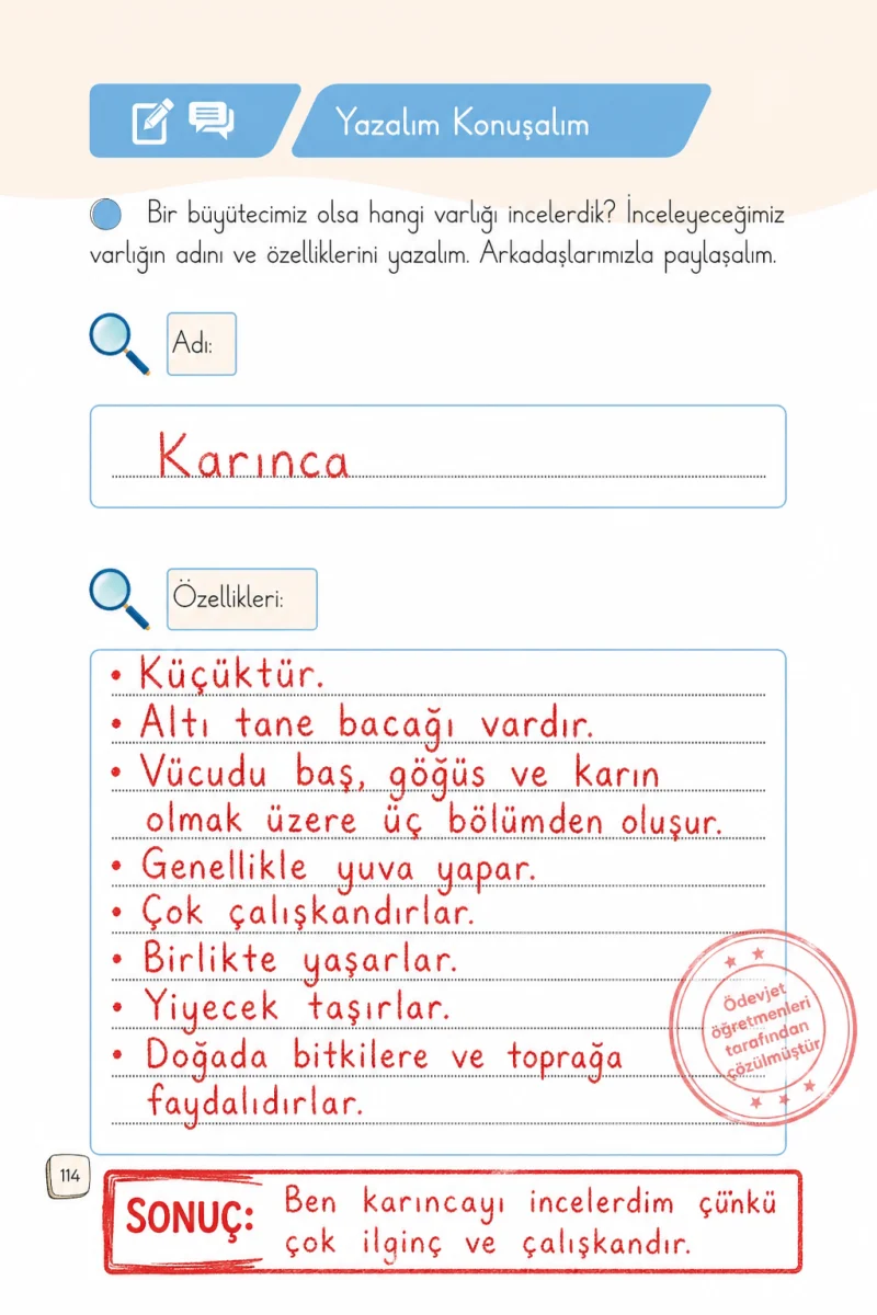 1. Sınıf Türkçe Ders Kitabı Cevapları Meb Yayınları 1. Kitap Sayfa 114 Çözüm Görseli