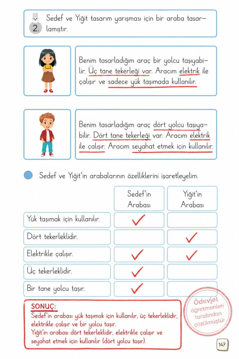 1. Sınıf Türkçe Ders Kitabı Cevapları Meb Yayınları 1. Kitap Sayfa 147 Çözüm Görseli