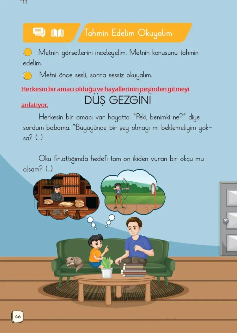 1. Sınıf Türkçe Ders Kitabı Cevapları Meb Yayınları 1. Kitap Sayfa 46 Çözüm Görseli