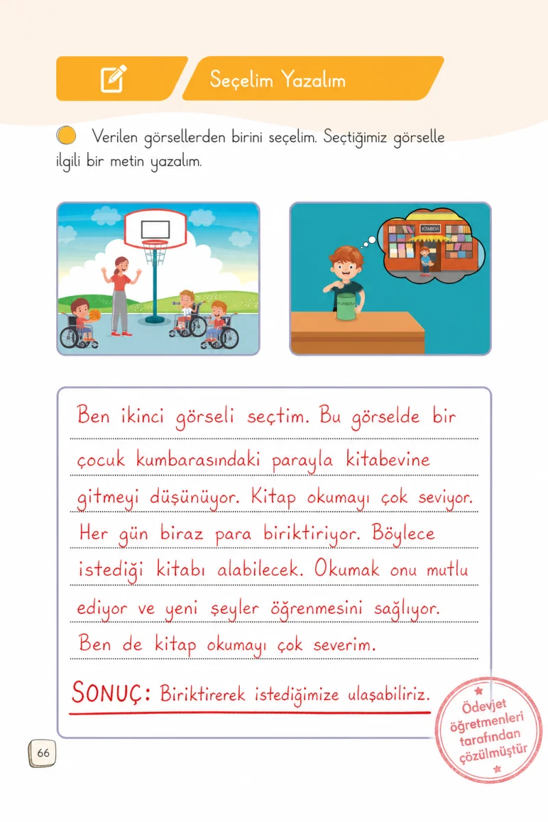 1. Sınıf Türkçe Ders Kitabı Cevapları Meb Yayınları 1. Kitap Sayfa 66 Çözüm Görseli