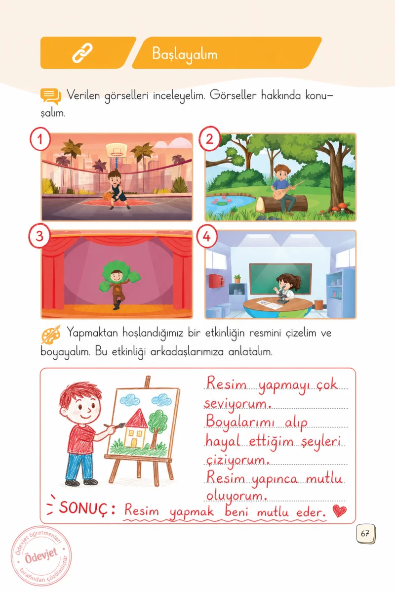 1. Sınıf Türkçe Ders Kitabı Cevapları Meb Yayınları 1. Kitap Sayfa 67 Çözüm Görseli