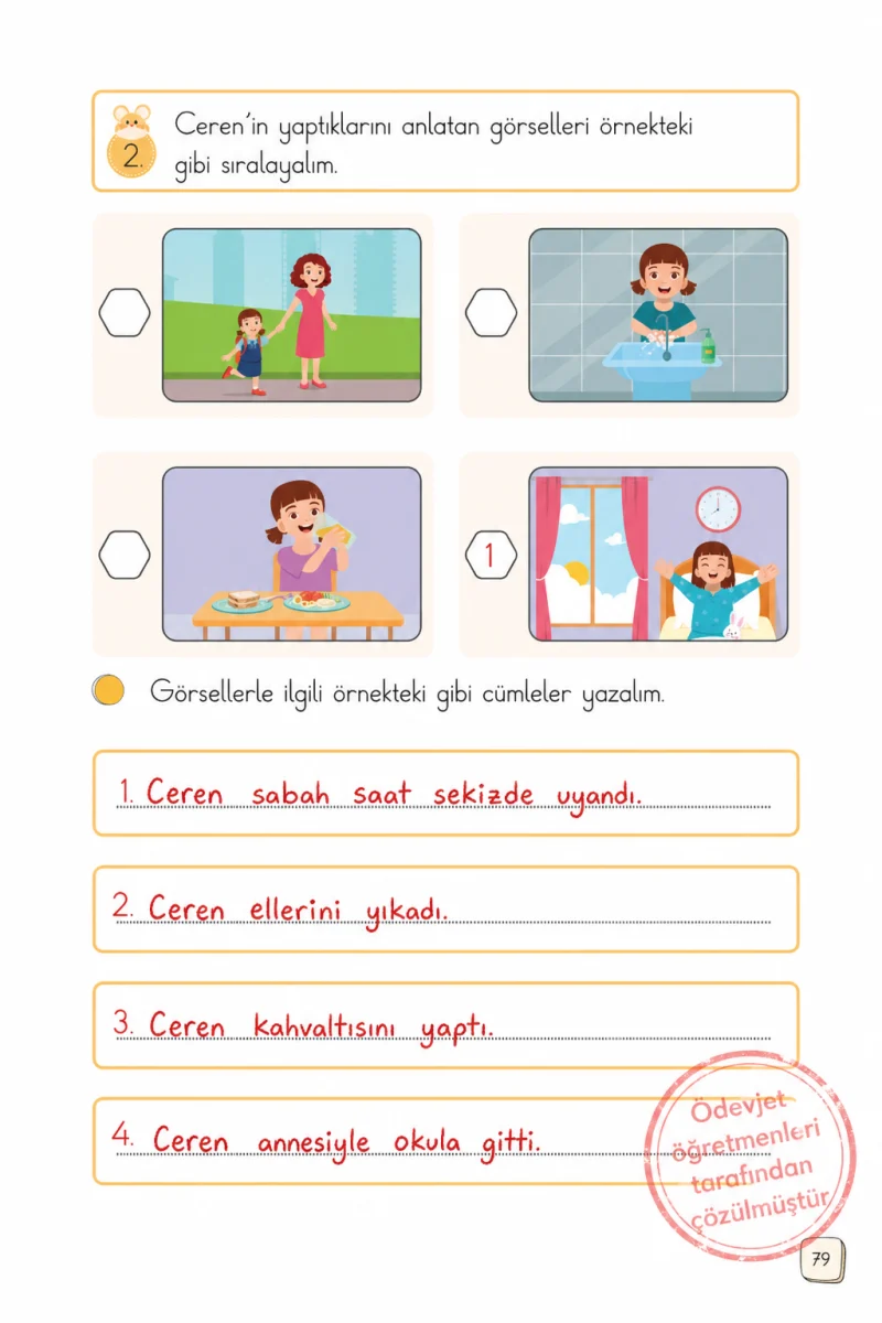 1. Sınıf Türkçe Ders Kitabı Cevapları Meb Yayınları 1. Kitap Sayfa 79 Çözüm Görseli