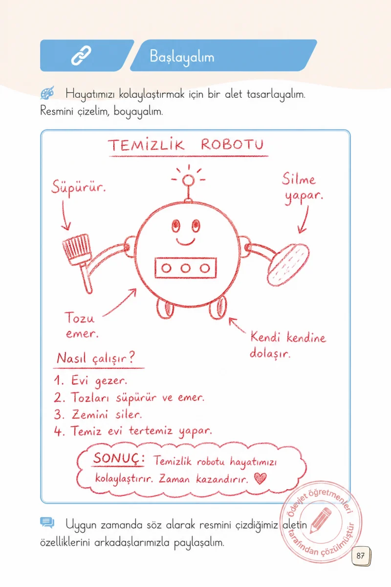 1. Sınıf Türkçe Ders Kitabı Cevapları Meb Yayınları 1. Kitap Sayfa 87 Çözüm Görseli