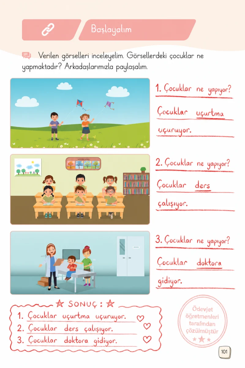 1. Sınıf Türkçe Ders Kitabı Cevapları Meb Yayınları 2. Kitap Sayfa 101 Çözüm Görseli