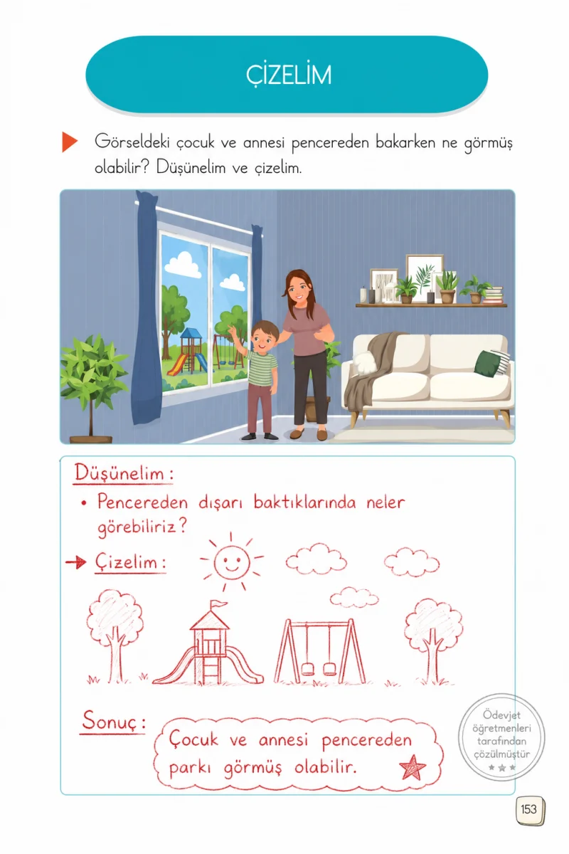 1. Sınıf Türkçe Ders Kitabı Cevapları Meb Yayınları 2. Kitap Sayfa 153 Çözüm Görseli