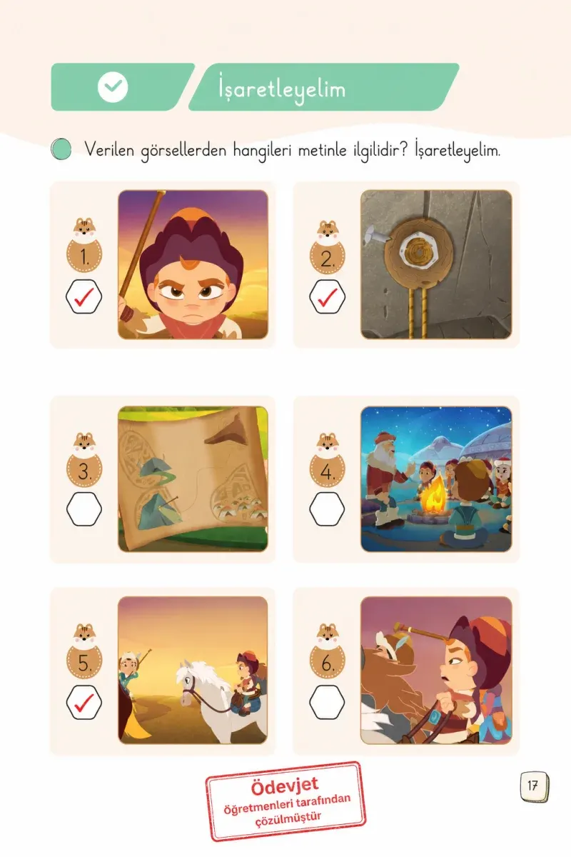 1. Sınıf Türkçe Ders Kitabı Cevapları Meb Yayınları 2. Kitap Sayfa 17 Çözüm Görseli