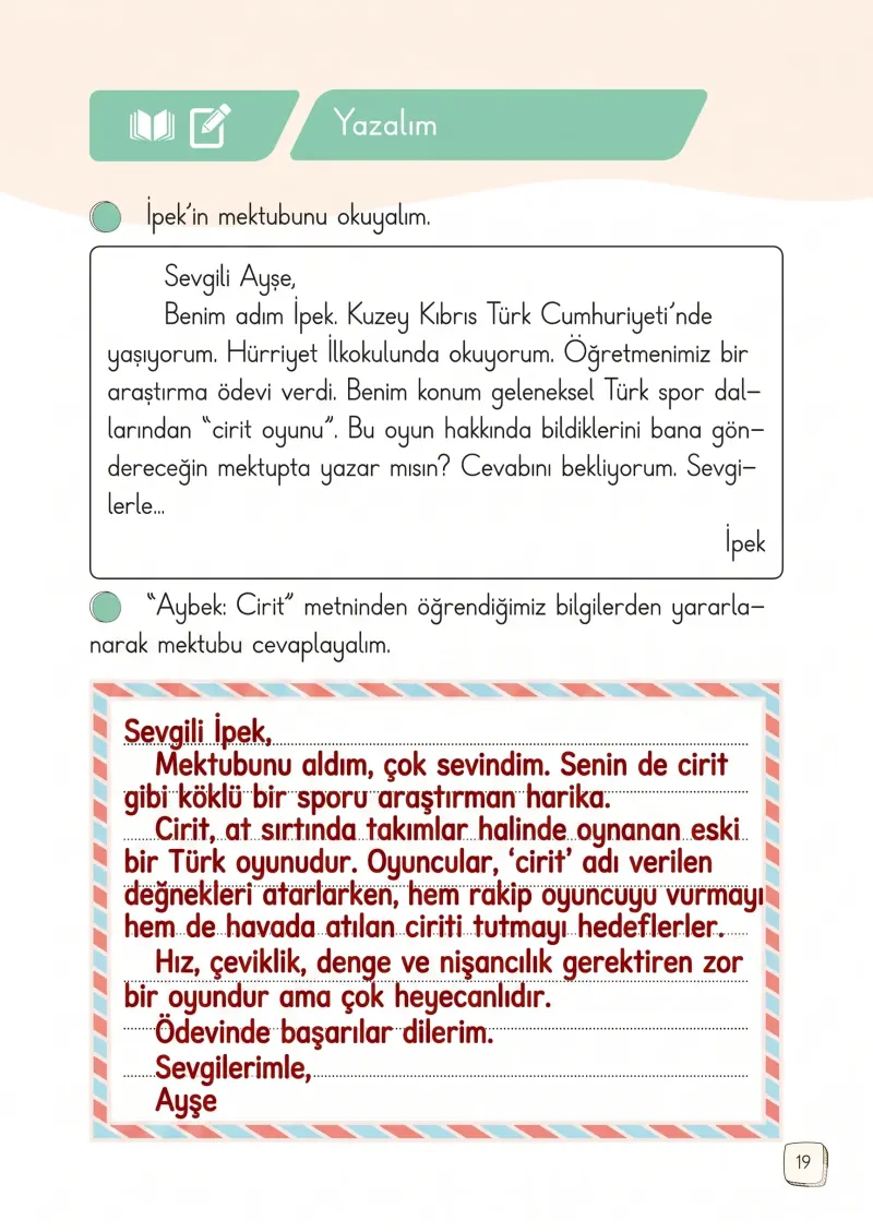 1. Sınıf Türkçe Ders Kitabı Cevapları Meb Yayınları 2. Kitap Sayfa 19 Çözüm Görseli