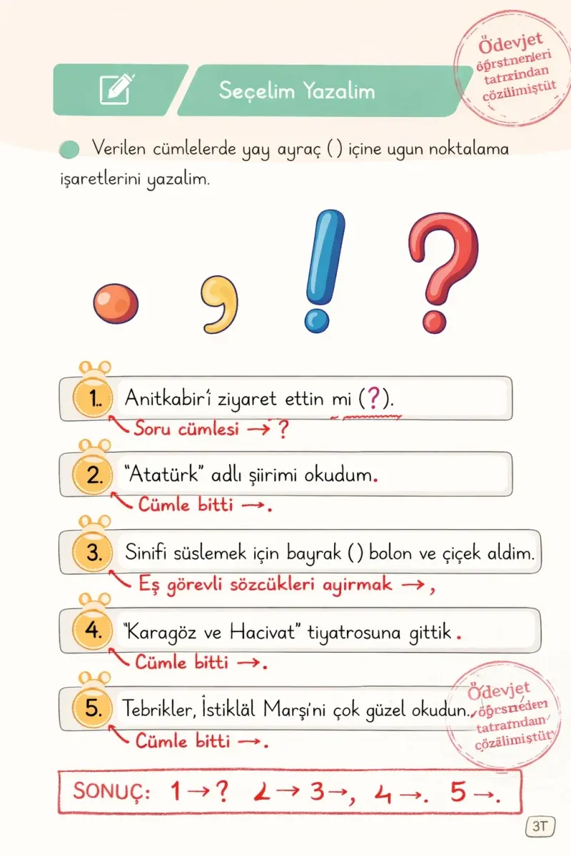 1. Sınıf Türkçe Ders Kitabı Cevapları Meb Yayınları 2. Kitap Sayfa 31 Çözüm Görseli