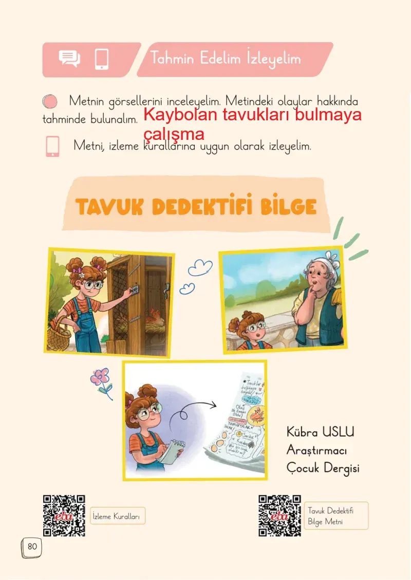 1. Sınıf Türkçe Ders Kitabı Cevapları Meb Yayınları 2. Kitap Sayfa 80 Çözüm Görseli