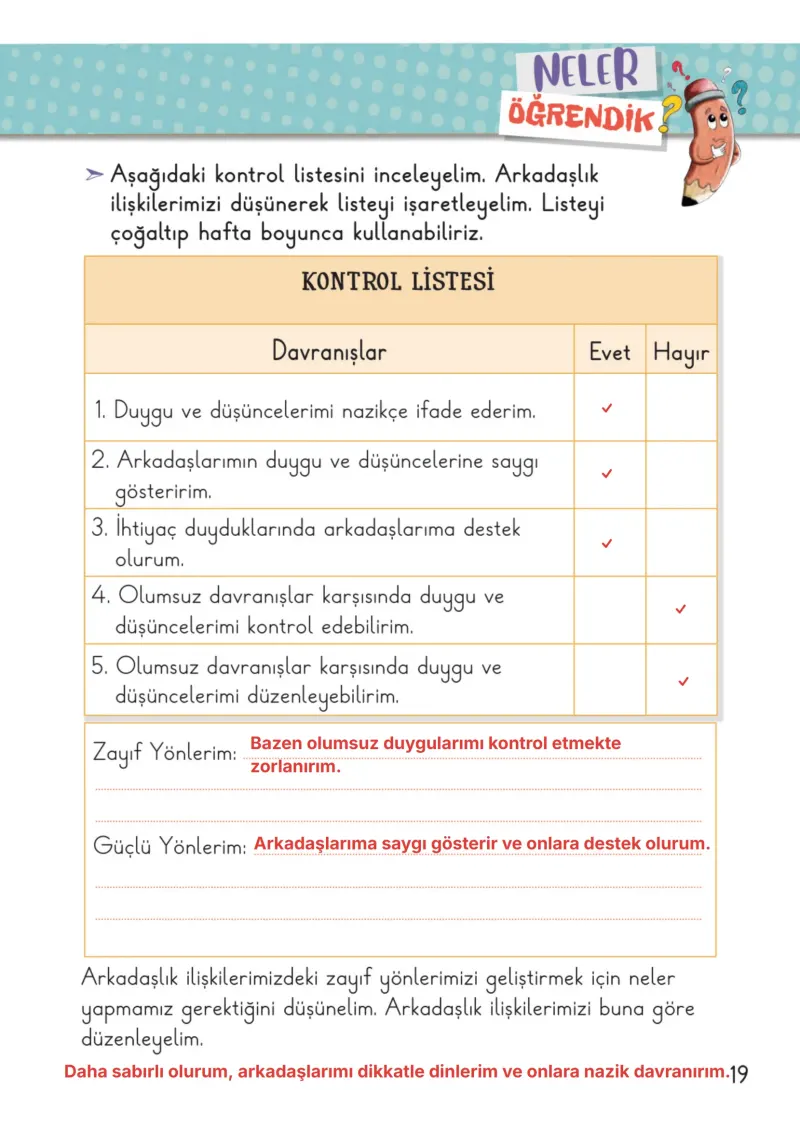 2. Sınıf Hayat Bilgisi Ders Kitabı Cevapları Meb Yayınları 1. Kitap Sayfa 19 Çözüm Görseli
