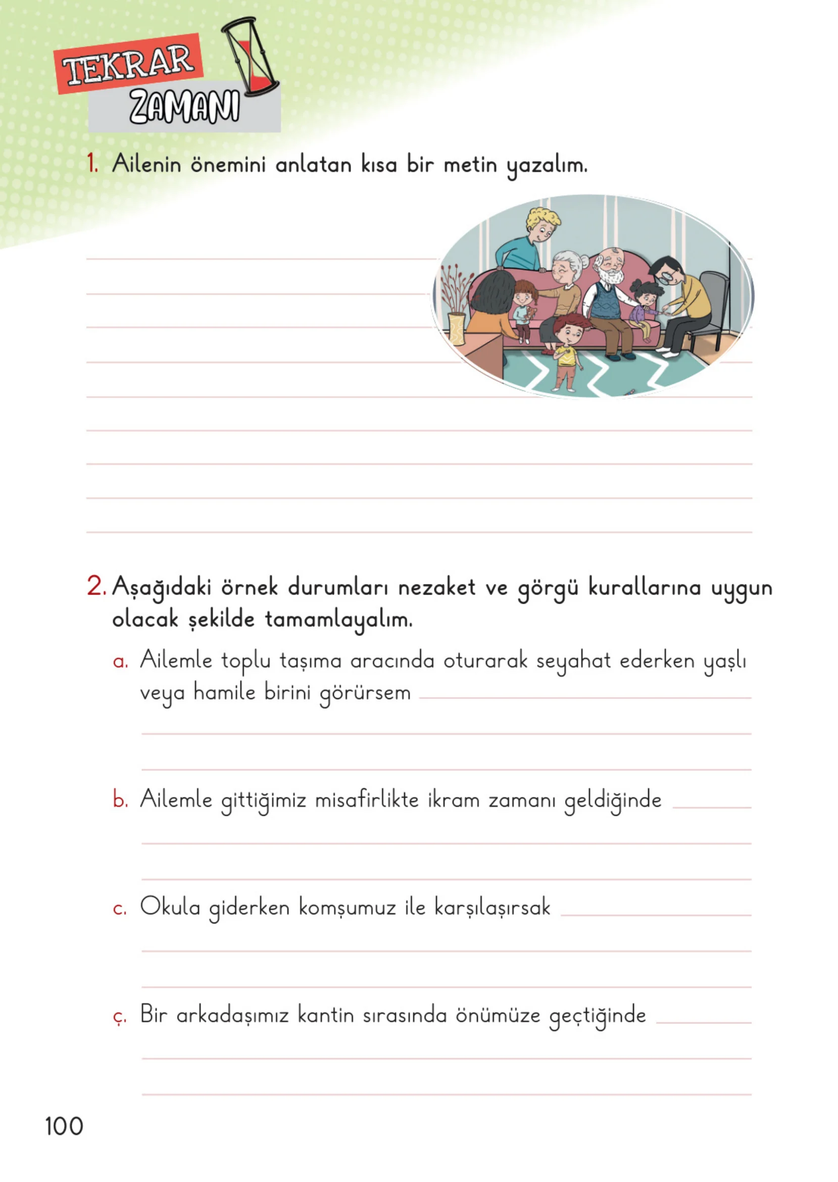2. Sınıf Hayat Bilgisi Ders Kitabı Cevapları Meb Yayınları 1. Kitap Sayfa 100