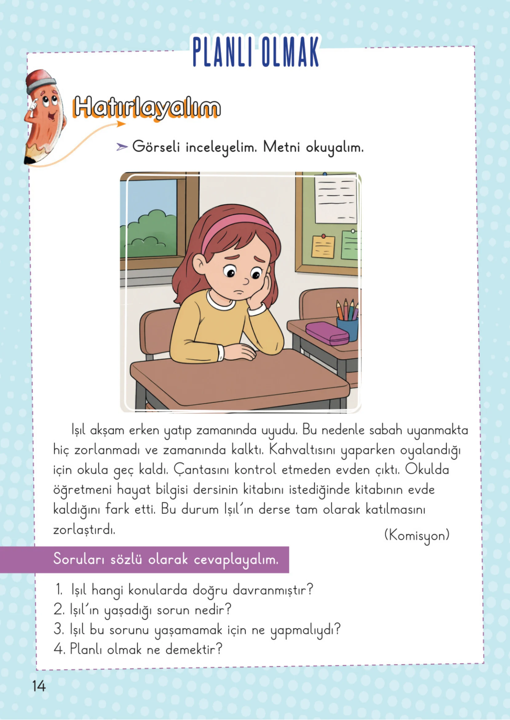 2. Sınıf Hayat Bilgisi Ders Kitabı Cevapları Meb Yayınları 1. Kitap Sayfa 14