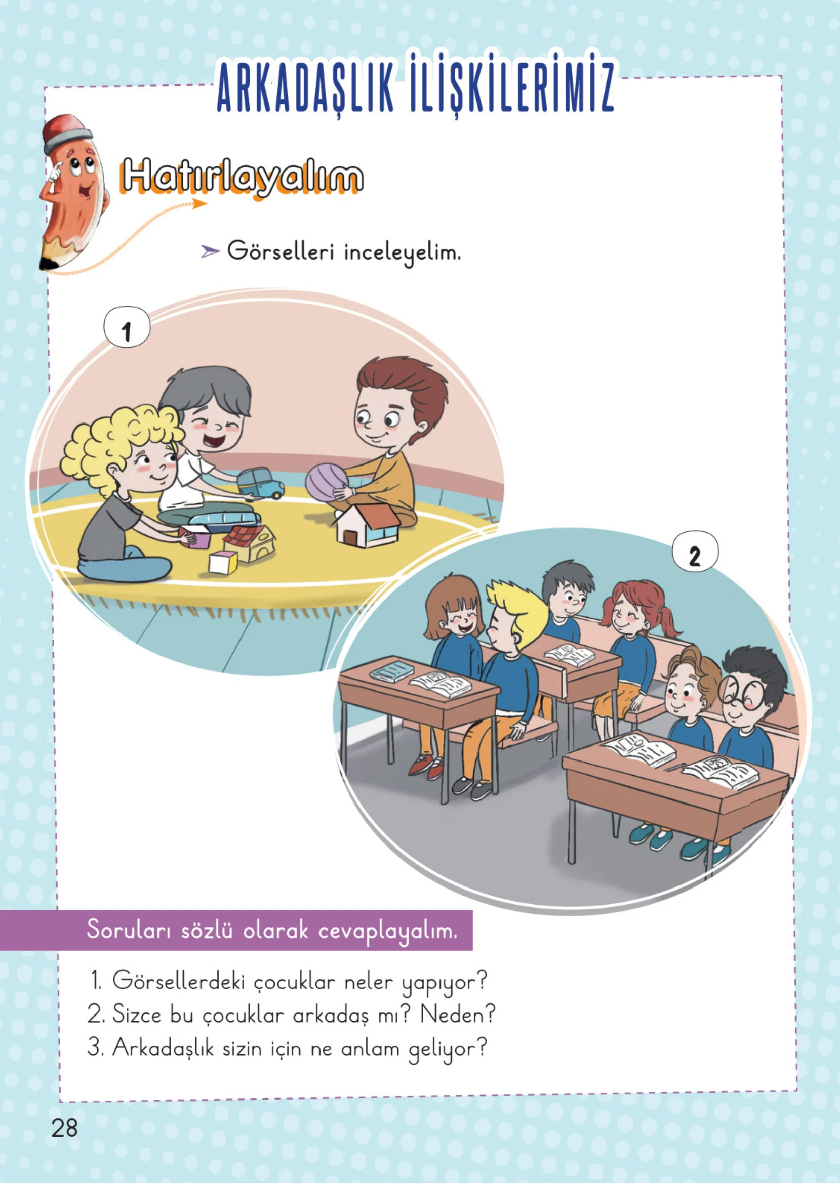2. Sınıf Hayat Bilgisi Ders Kitabı Cevapları Meb Yayınları 1. Kitap Sayfa 28