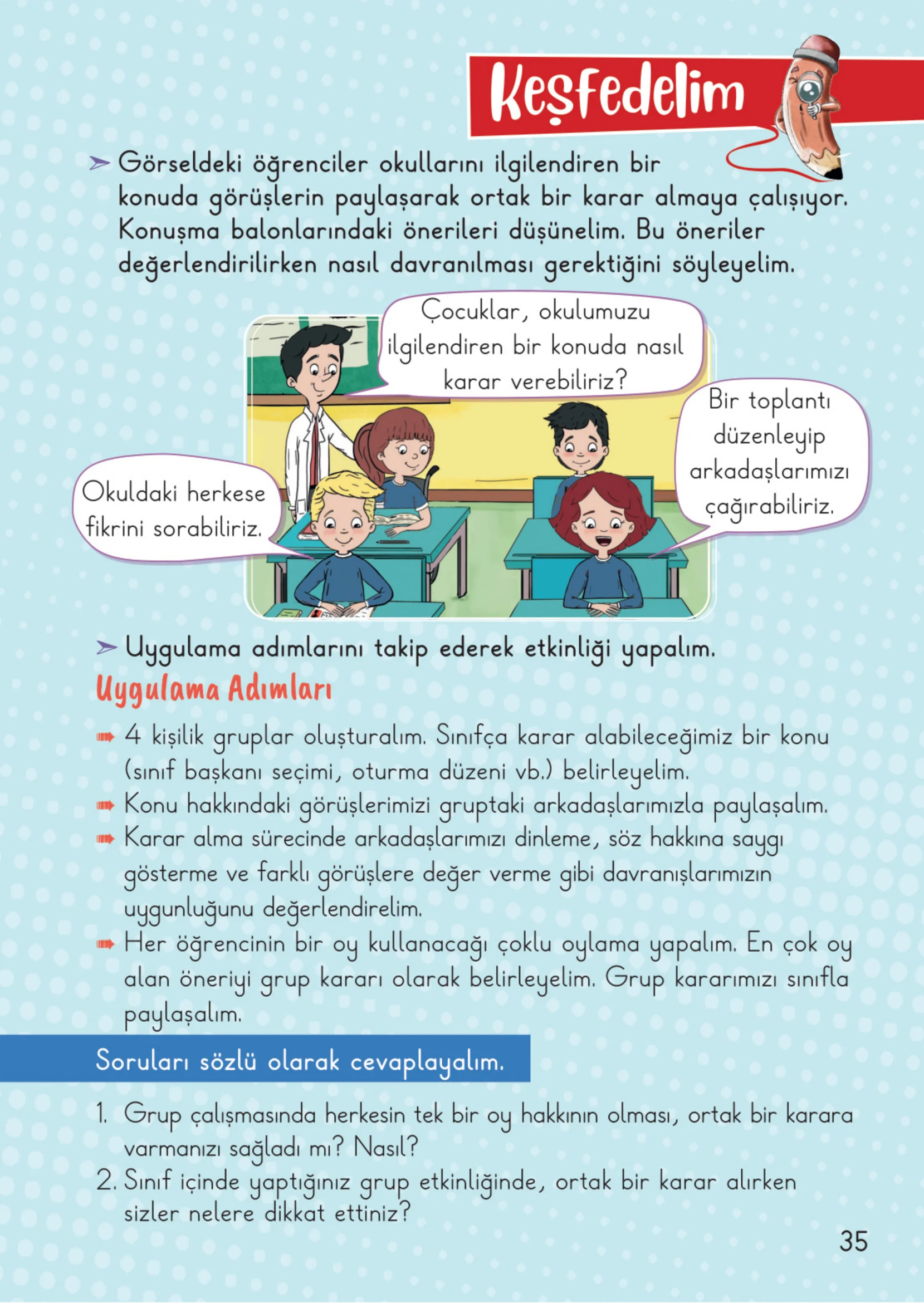 2. Sınıf Hayat Bilgisi Ders Kitabı Cevapları Meb Yayınları 1. Kitap Sayfa 35
