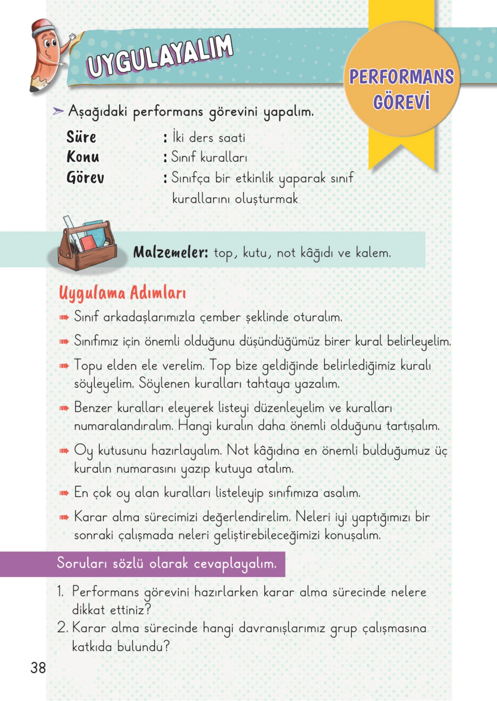2. Sınıf Hayat Bilgisi Ders Kitabı Cevapları Meb Yayınları 1. Kitap Sayfa 38