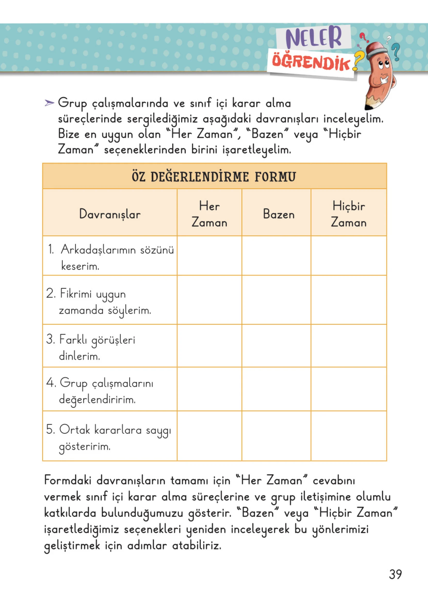 2. Sınıf Hayat Bilgisi Ders Kitabı Cevapları Meb Yayınları 1. Kitap Sayfa 39
