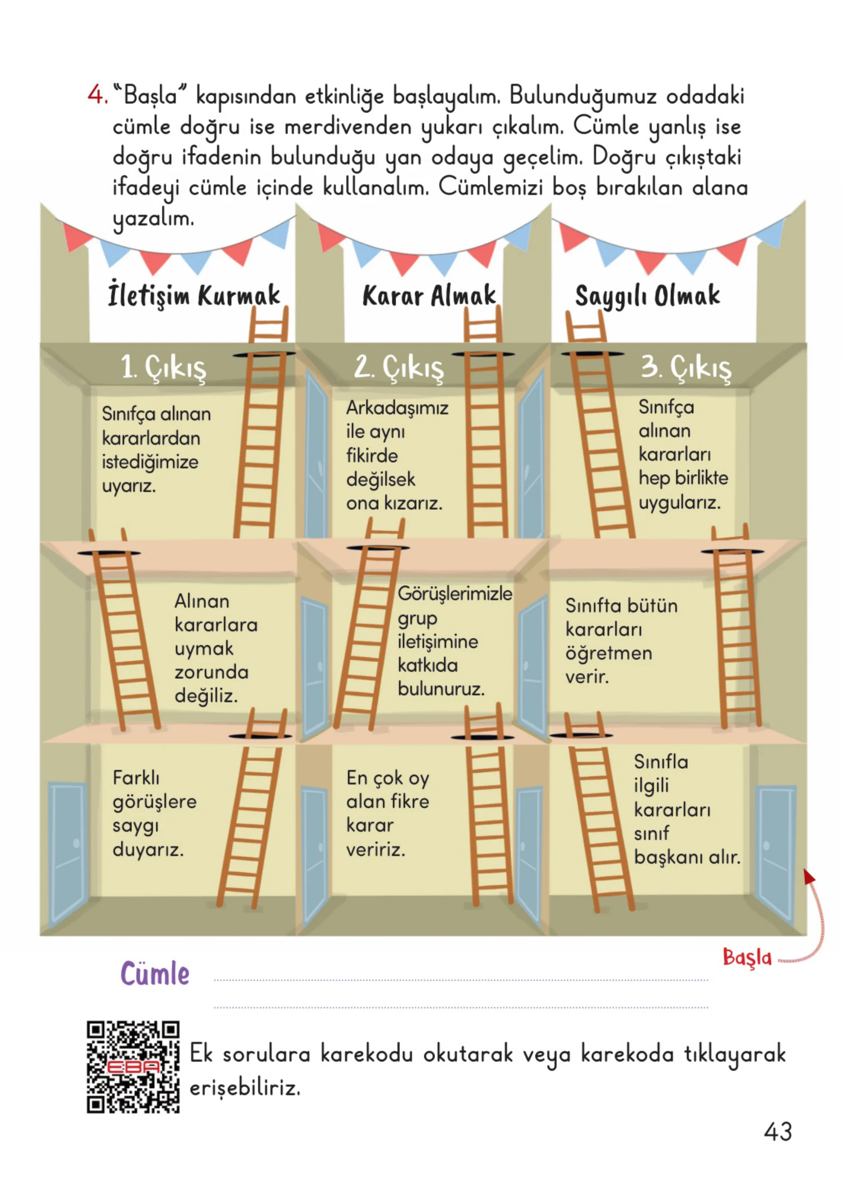 2. Sınıf Hayat Bilgisi Ders Kitabı Cevapları Meb Yayınları 1. Kitap Sayfa 43