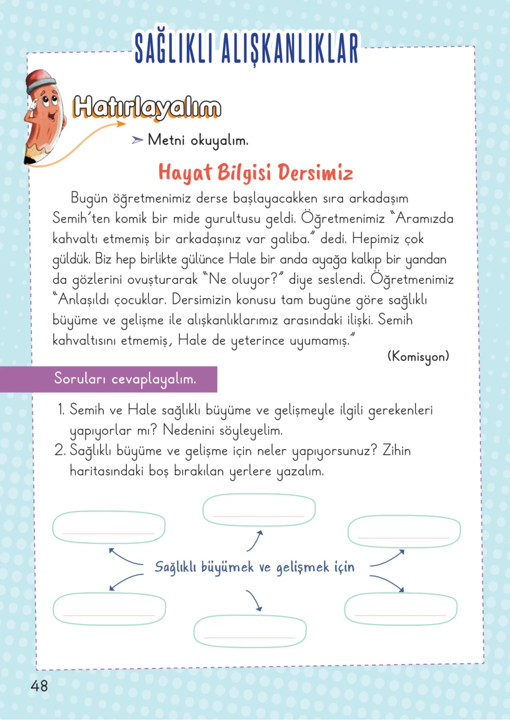 2. Sınıf Hayat Bilgisi Ders Kitabı Cevapları Meb Yayınları 1. Kitap Sayfa 48