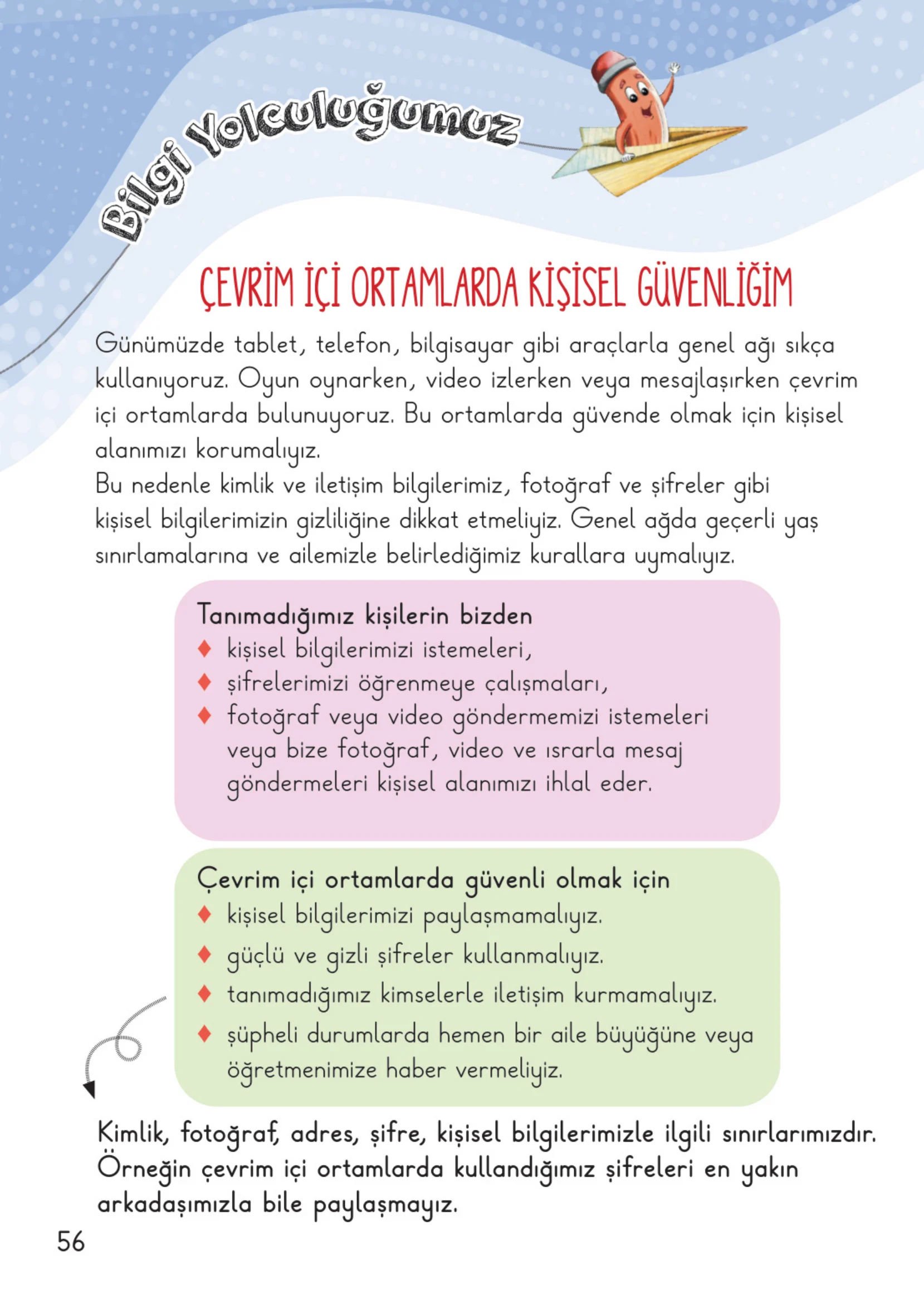 2. Sınıf Hayat Bilgisi Ders Kitabı Cevapları Meb Yayınları 1. Kitap Sayfa 56