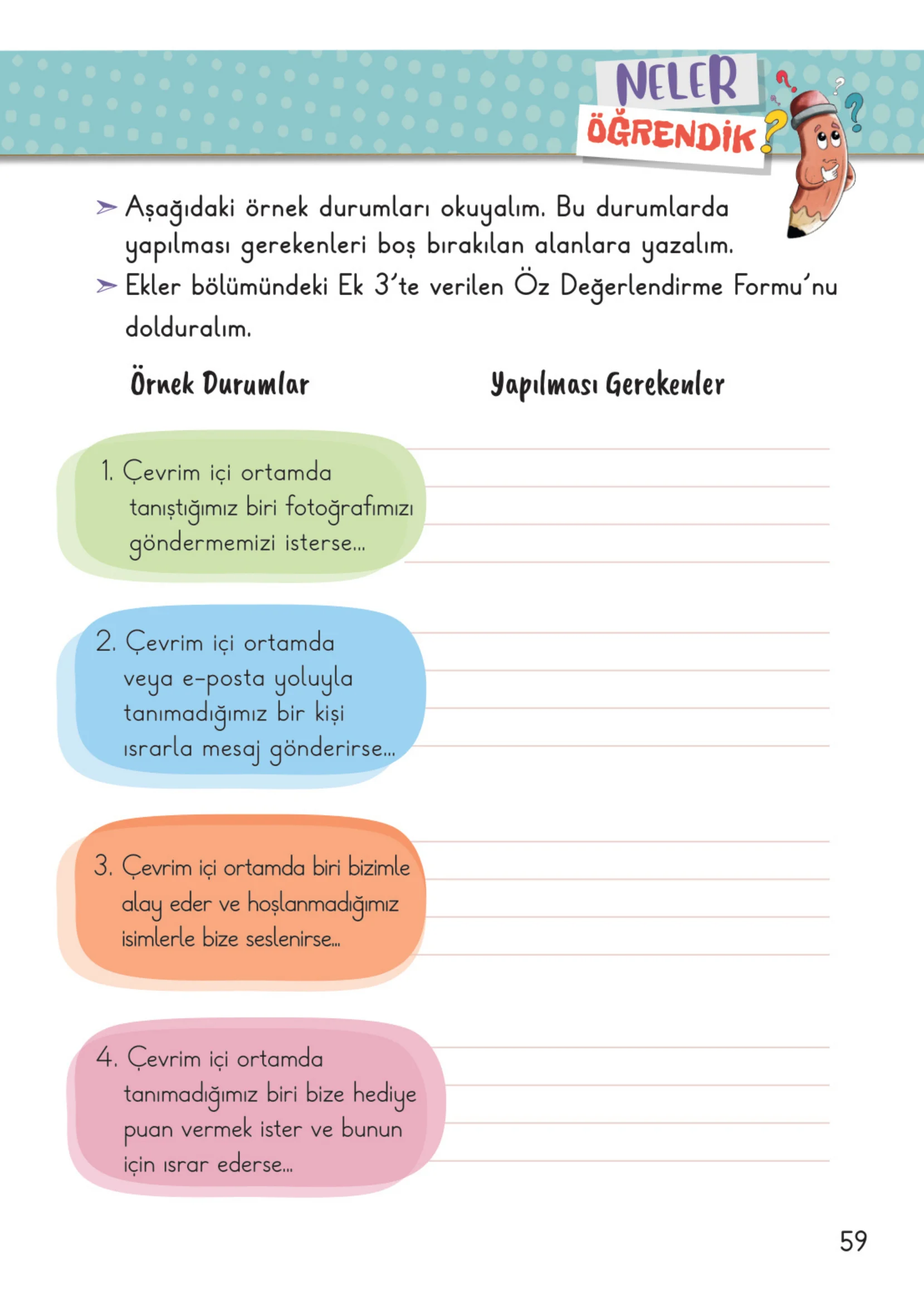 2. Sınıf Hayat Bilgisi Ders Kitabı Cevapları Meb Yayınları 1. Kitap Sayfa 59