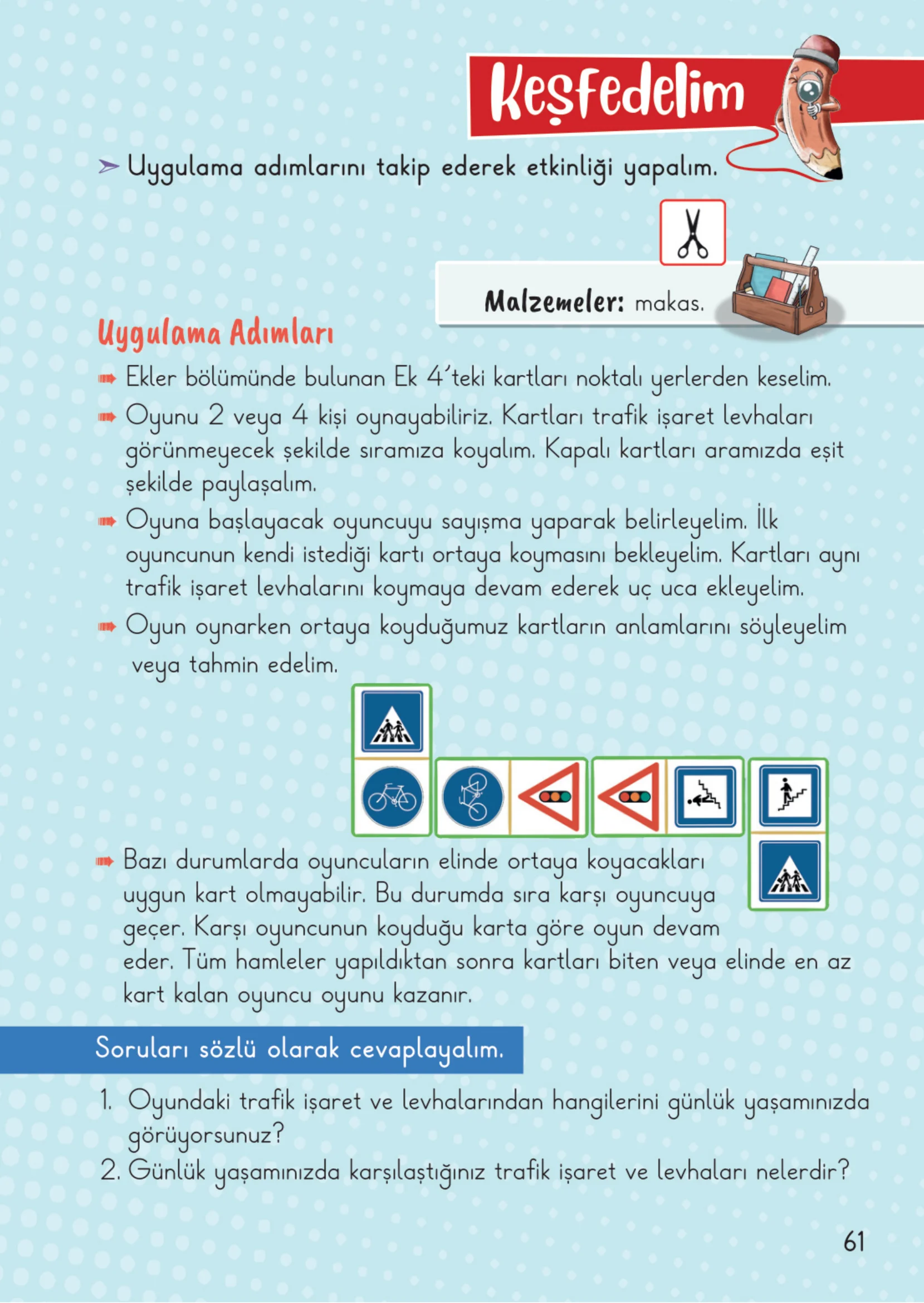 2. Sınıf Hayat Bilgisi Ders Kitabı Cevapları Meb Yayınları 1. Kitap Sayfa 61
