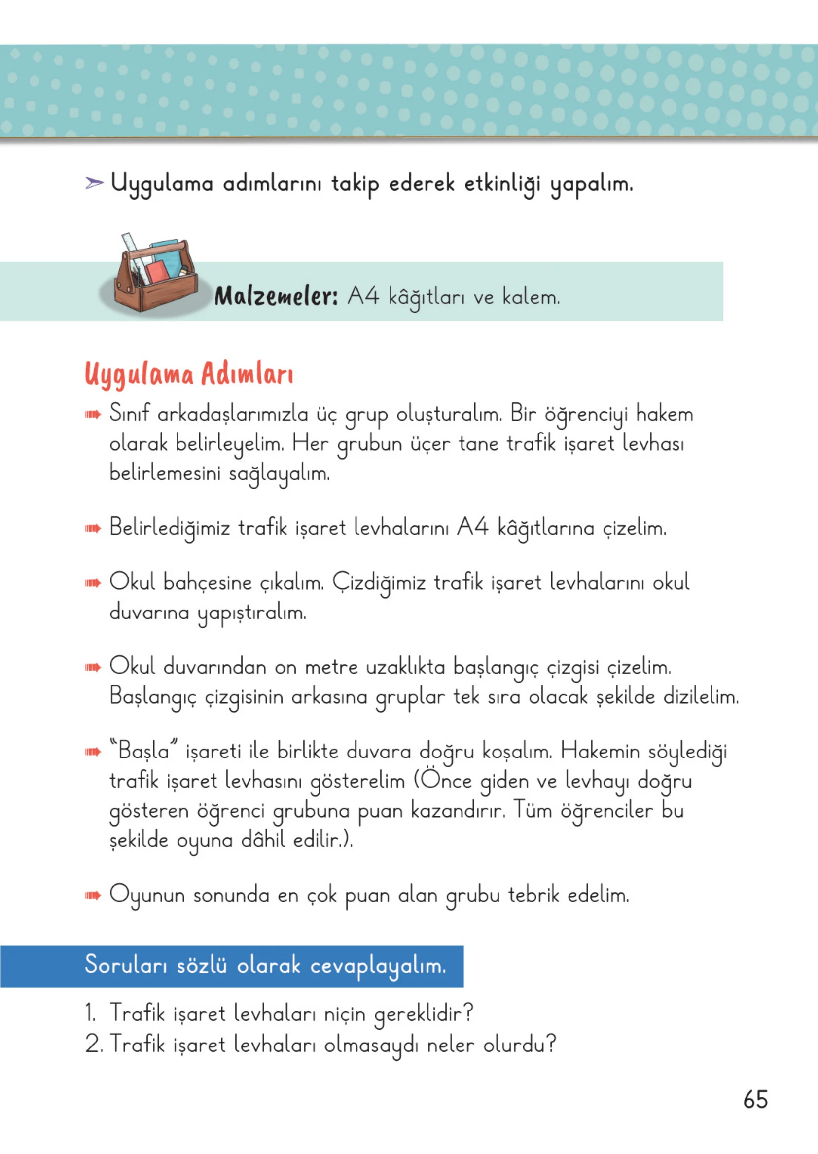 2. Sınıf Hayat Bilgisi Ders Kitabı Cevapları Meb Yayınları 1. Kitap Sayfa 65