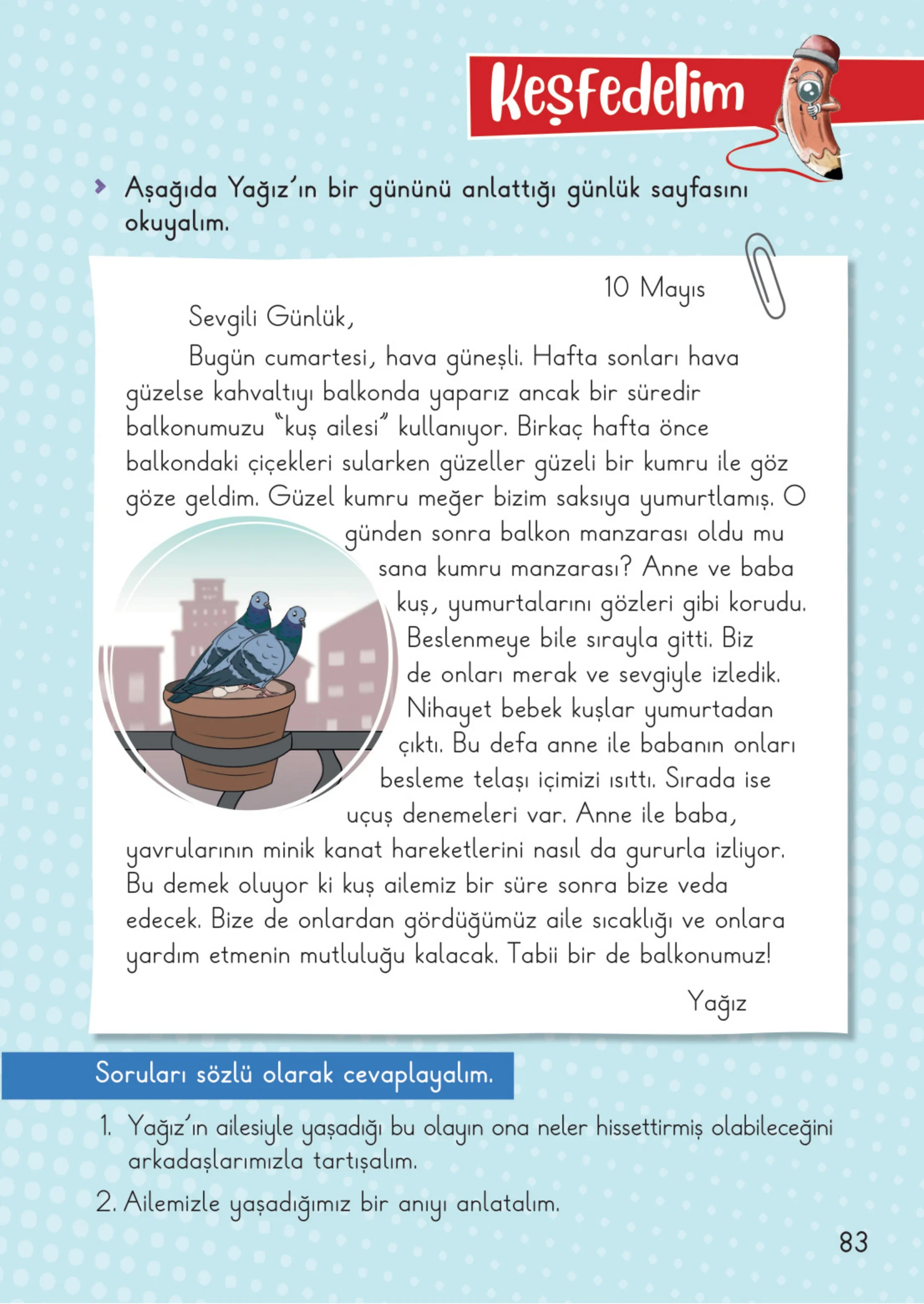 2. Sınıf Hayat Bilgisi Ders Kitabı Cevapları Meb Yayınları 1. Kitap Sayfa 83