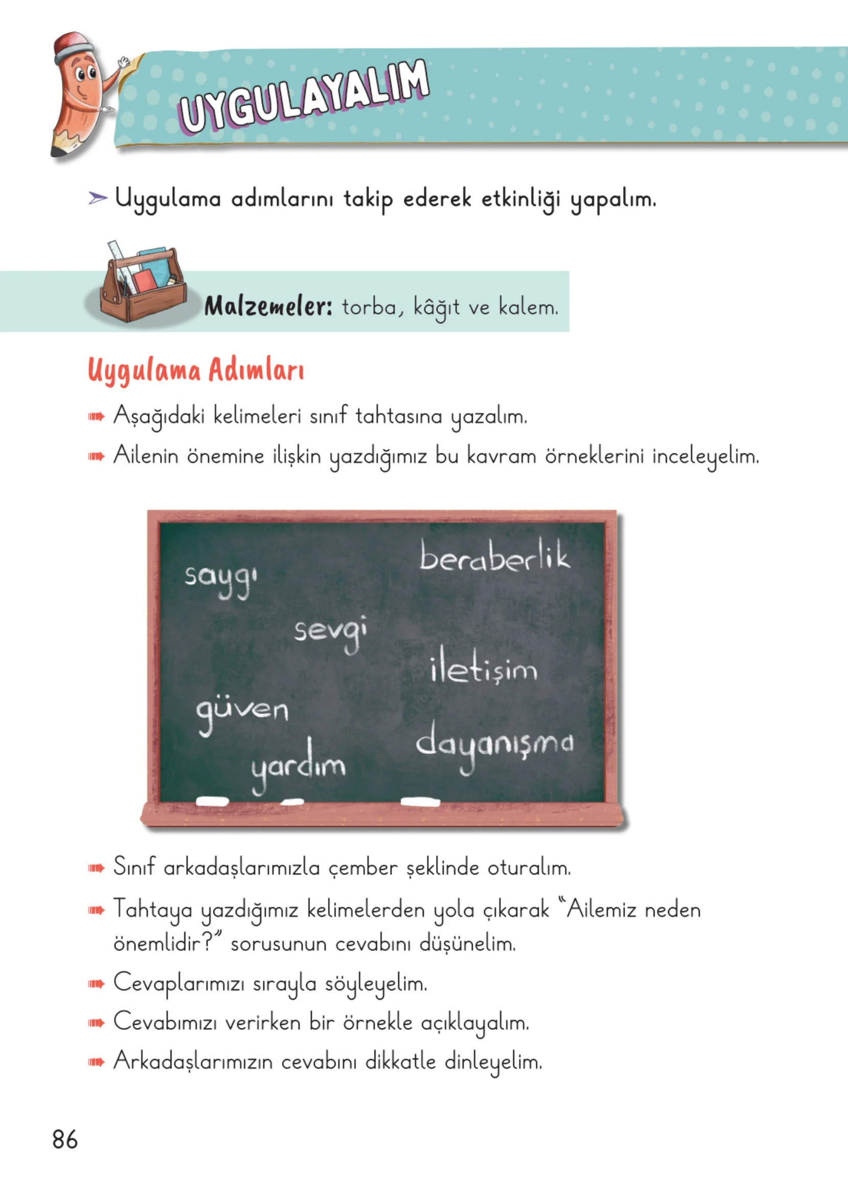 2. Sınıf Hayat Bilgisi Ders Kitabı Cevapları Meb Yayınları 1. Kitap Sayfa 86