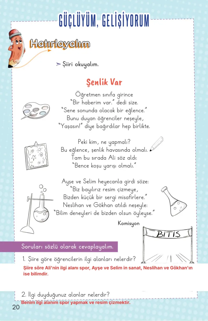 2. Sınıf Hayat Bilgisi Ders Kitabı Cevapları Meb Yayınları 1. Kitap Sayfa 20 Çözüm Görseli