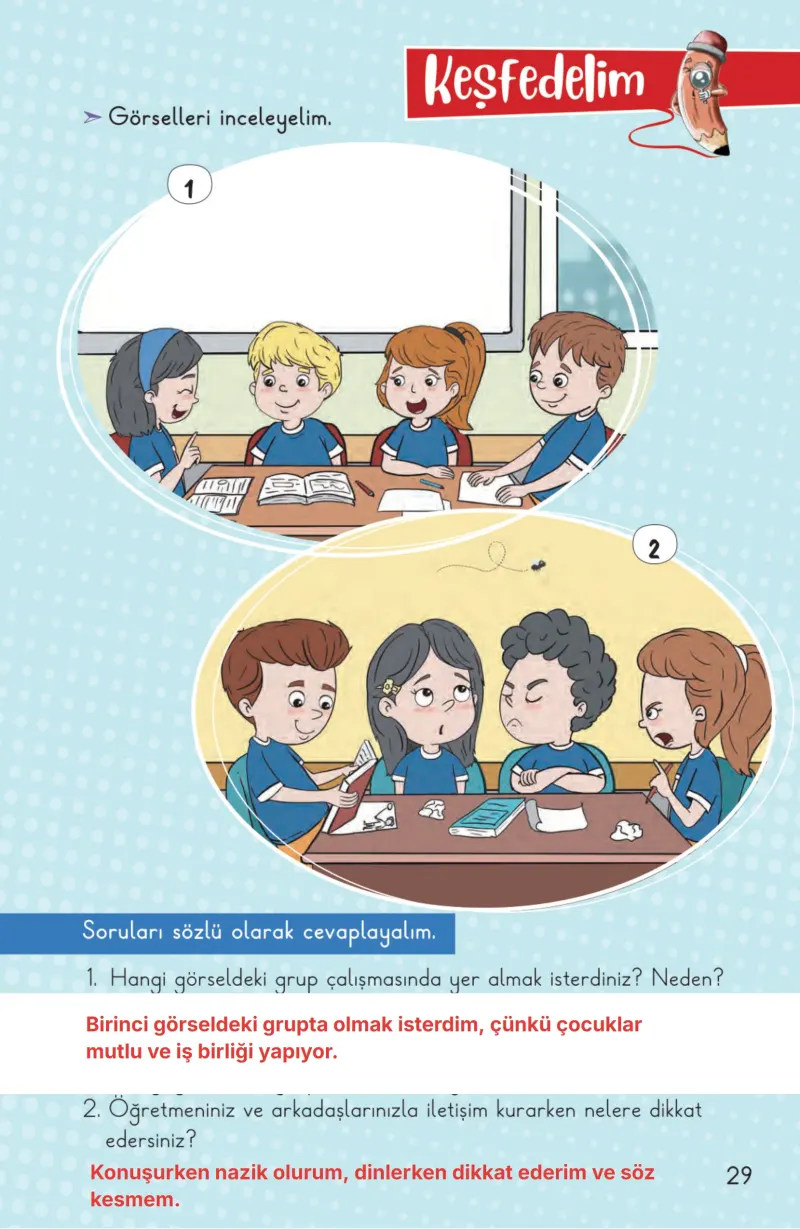 2. Sınıf Hayat Bilgisi Ders Kitabı Cevapları Meb Yayınları 1. Kitap Sayfa 29 Çözüm Görseli
