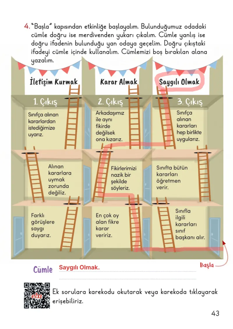 2. Sınıf Hayat Bilgisi Ders Kitabı Cevapları Meb Yayınları 1. Kitap Sayfa 43 Çözüm Görseli