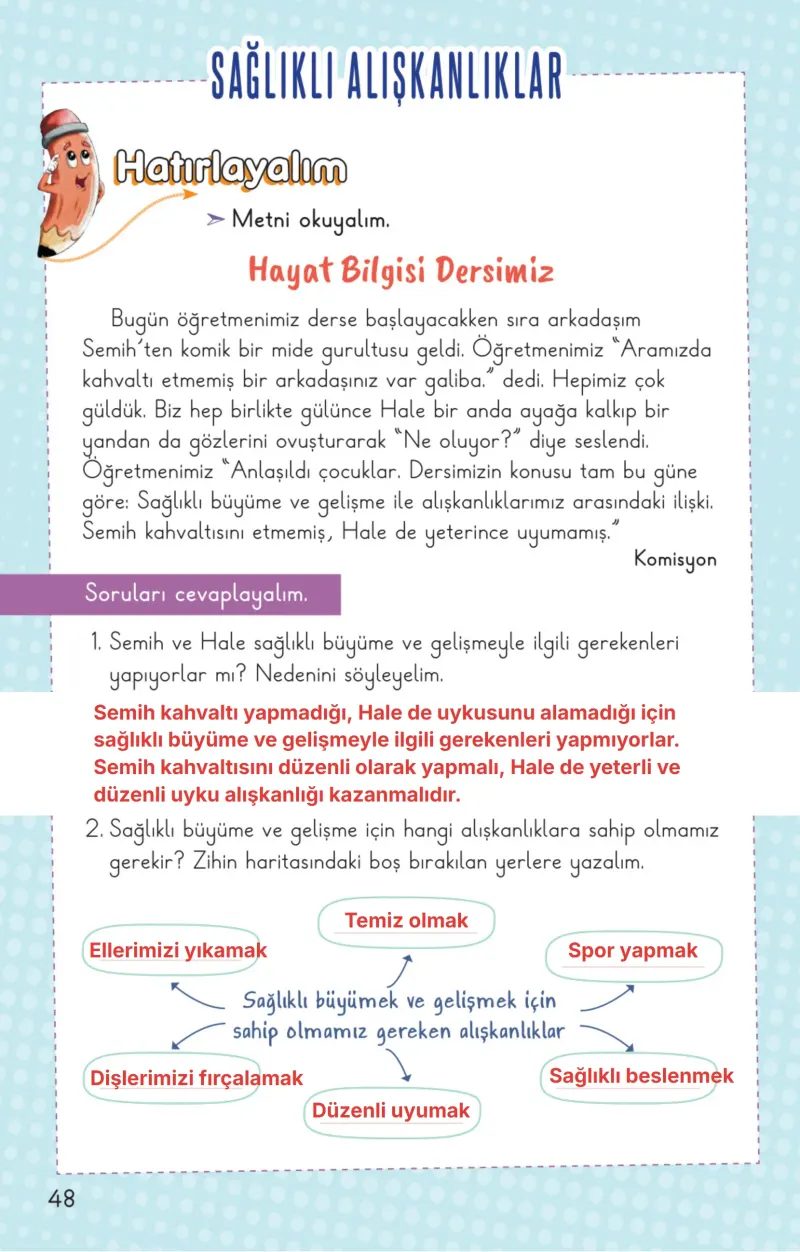 2. Sınıf Hayat Bilgisi Ders Kitabı Cevapları Meb Yayınları 1. Kitap Sayfa 48 Çözüm Görseli