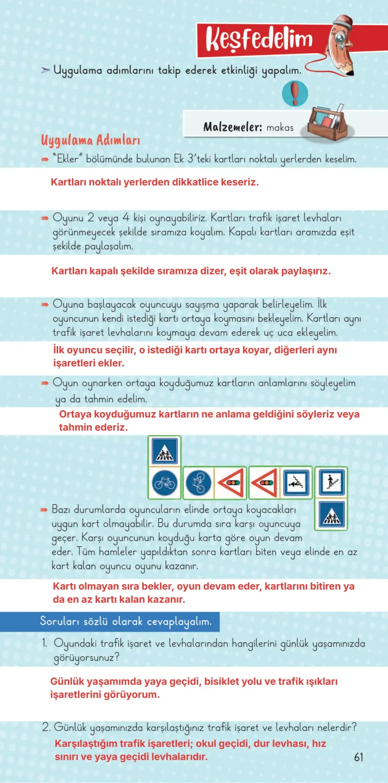 2. Sınıf Hayat Bilgisi Ders Kitabı Cevapları Meb Yayınları 1. Kitap Sayfa 61 Çözüm Görseli