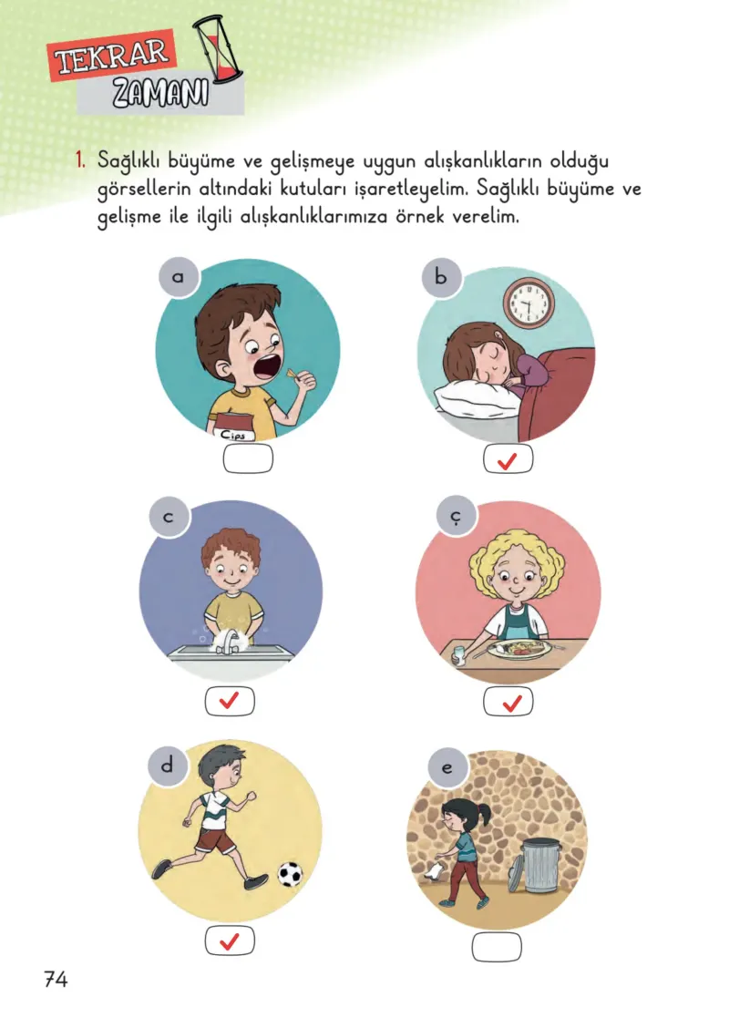 2. Sınıf Hayat Bilgisi Ders Kitabı Cevapları Meb Yayınları 1. Kitap Sayfa 74 Çözüm Görseli