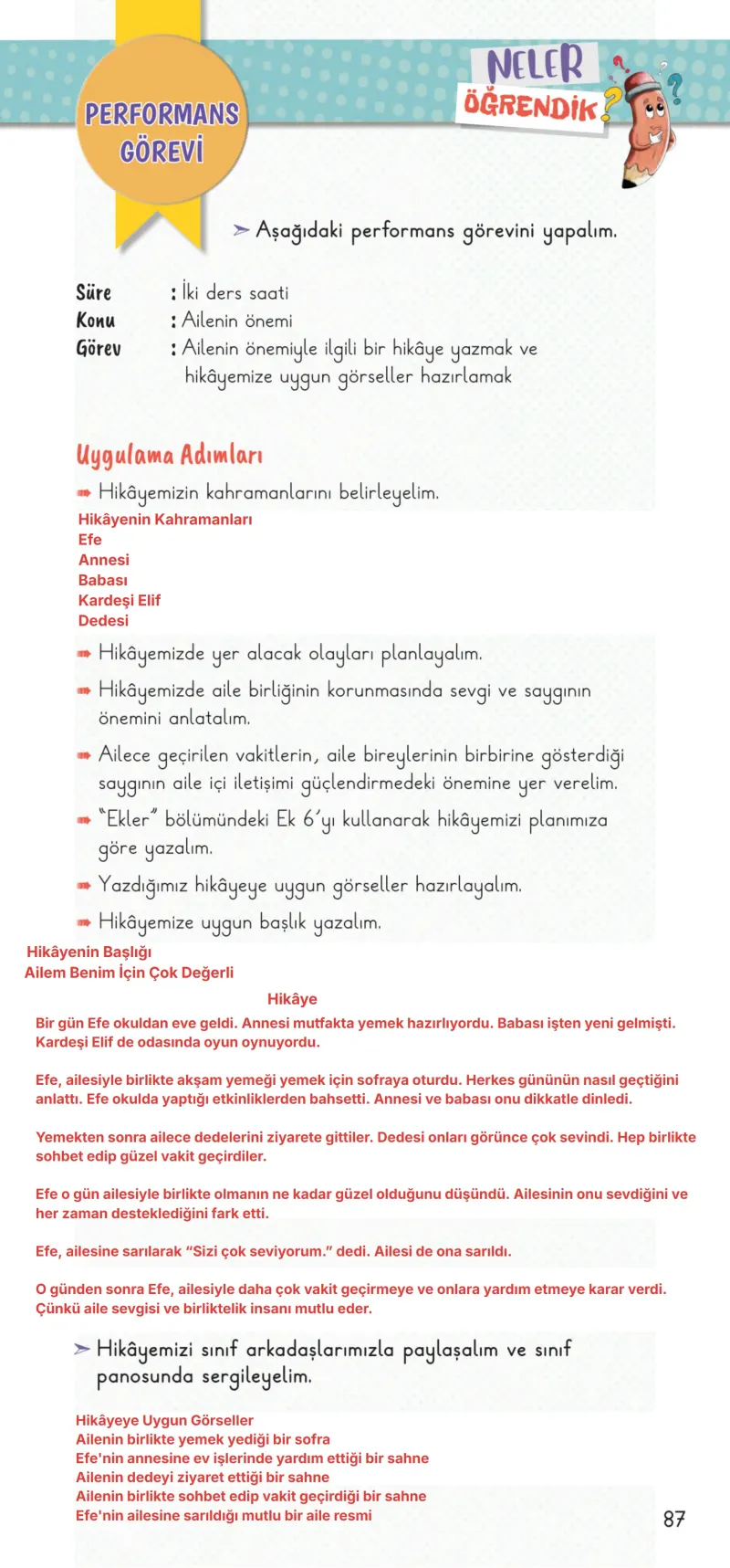 2. Sınıf Hayat Bilgisi Ders Kitabı Cevapları Meb Yayınları 1. Kitap Sayfa 87 Çözüm Görseli