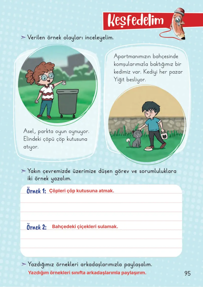 2. Sınıf Hayat Bilgisi Ders Kitabı Cevapları Meb Yayınları 1. Kitap Sayfa 95 Çözüm Görseli