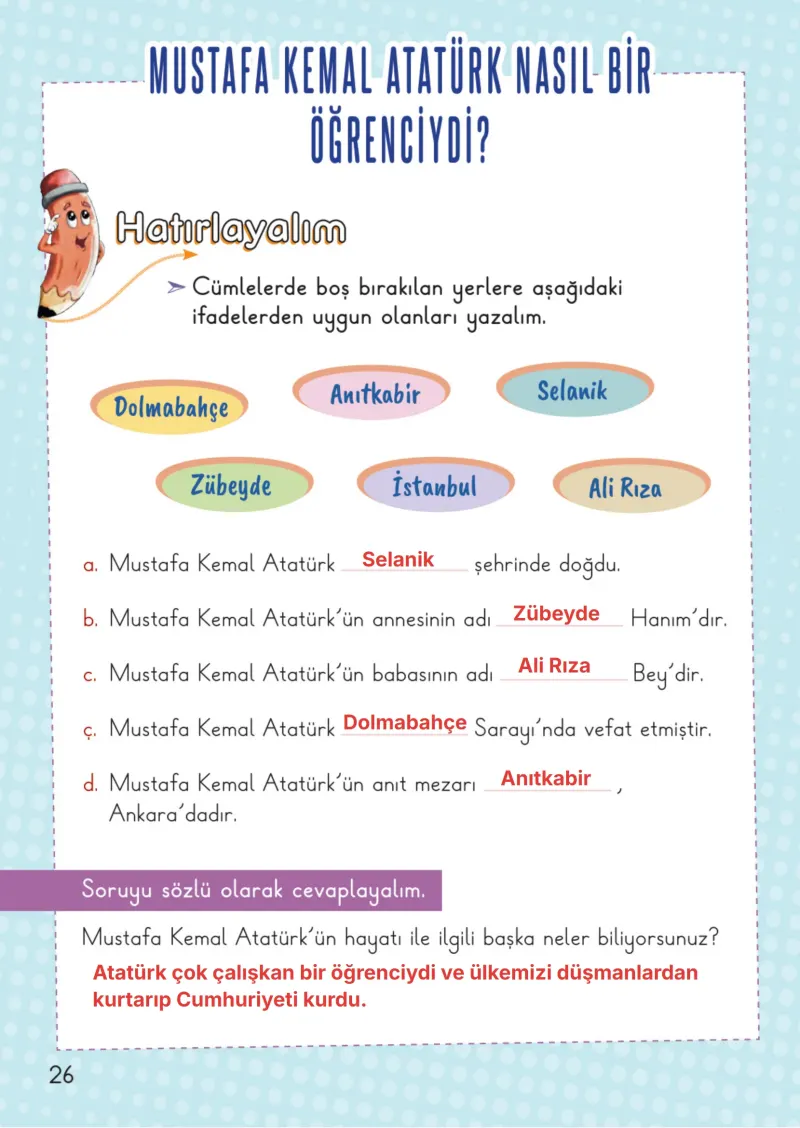 2. Sınıf Hayat Bilgisi Ders Kitabı Cevapları Meb Yayınları 2. Kitap Sayfa 26 Çözüm Görseli