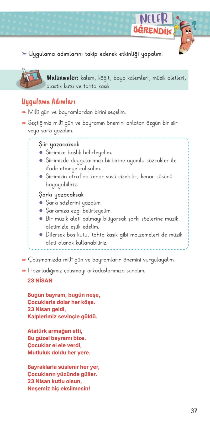 2. Sınıf Hayat Bilgisi Ders Kitabı Cevapları Meb Yayınları 2. Kitap Sayfa 37 Çözüm Görseli