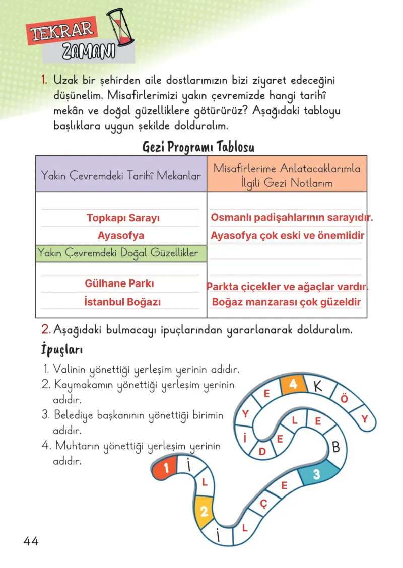 2. Sınıf Hayat Bilgisi Ders Kitabı Cevapları Meb Yayınları 2. Kitap Sayfa 44 Çözüm Görseli