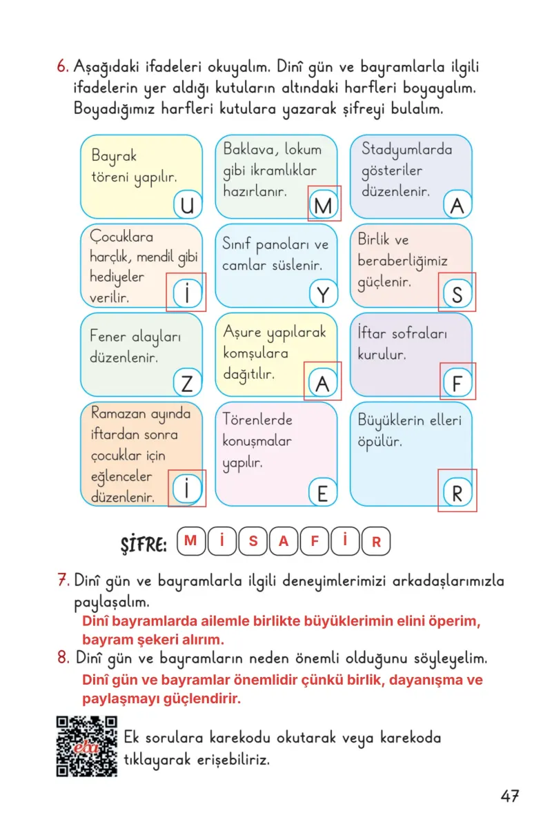 2. Sınıf Hayat Bilgisi Ders Kitabı Cevapları Meb Yayınları 2. Kitap Sayfa 47 Çözüm Görseli