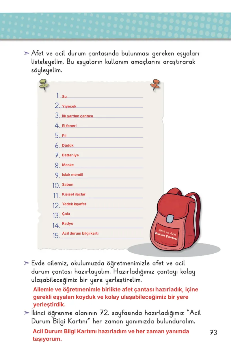 2. Sınıf Hayat Bilgisi Ders Kitabı Cevapları Meb Yayınları 2. Kitap Sayfa 73 Çözüm Görseli